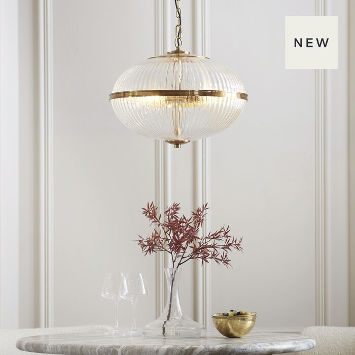 Ferna - Ribbed Glass Dining Room Pendant Light