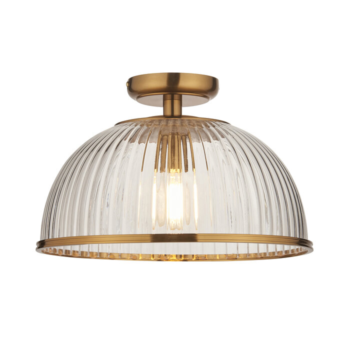 Ferna - Ribbed Glass Downlighter Hallway Ceiling Light