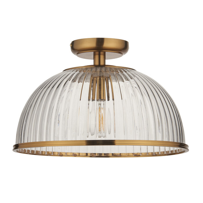 Ferna - Ribbed Glass Downlighter Hallway Ceiling Light