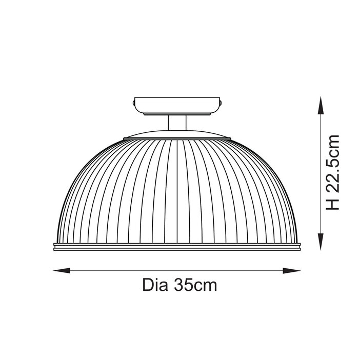 Ferna - Ribbed Glass Downlighter Hallway Ceiling Light