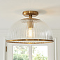 Ferna - Ribbed Glass Downlighter Hallway Ceiling Light