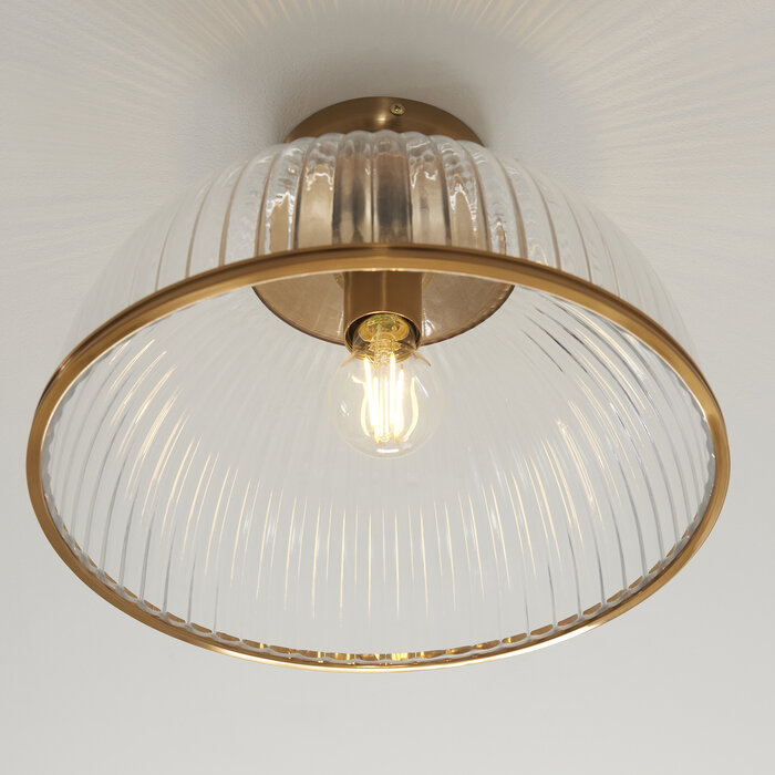 Ferna - Ribbed Glass Downlighter Hallway Ceiling Light