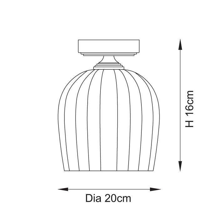 Ferna - Ribbed Glass Hallway Ceiling Light