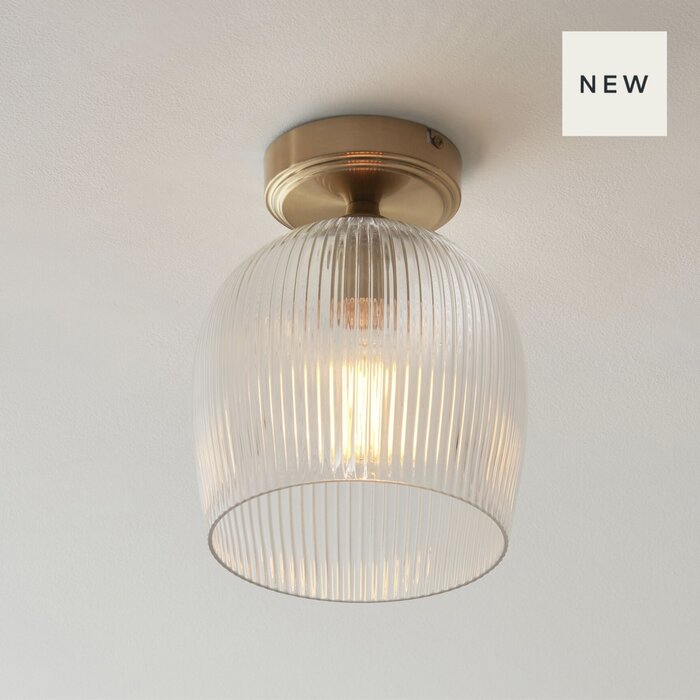 Ferna - Ribbed Glass Hallway Ceiling Light