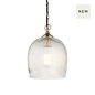 Ferna - Ribbed Glass Pendant Light - Aged Brass