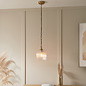 Ferna - Ribbed Glass Pendant Light - Aged Brass