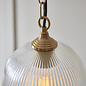 Ferna - Ribbed Glass Pendant Light - Aged Brass