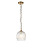 Ferna - Ribbed Glass Pendant Light - Aged Brass