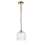 Ferna - Ribbed Glass Pendant Light - Aged Brass