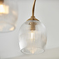 Ferna - Ribbed Glass Semi Flush Ceiling Light - Aged Brass
