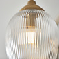 Ferna - Ribbed Glass Semi Flush Ceiling Light - Aged Brass