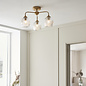 Ferna - Ribbed Glass Semi Flush Ceiling Light - Aged Brass