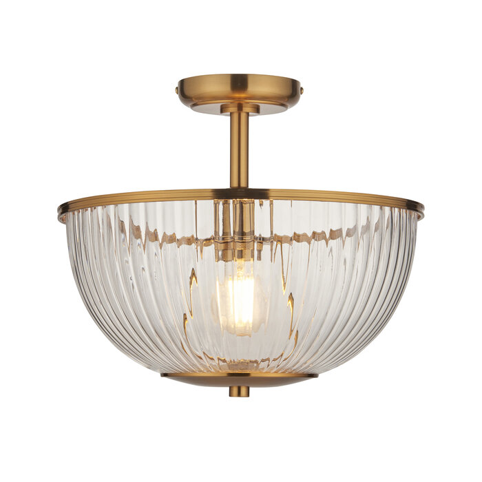 Ferna - Ribbed Glass Uplighter Hallway Ceiling Light