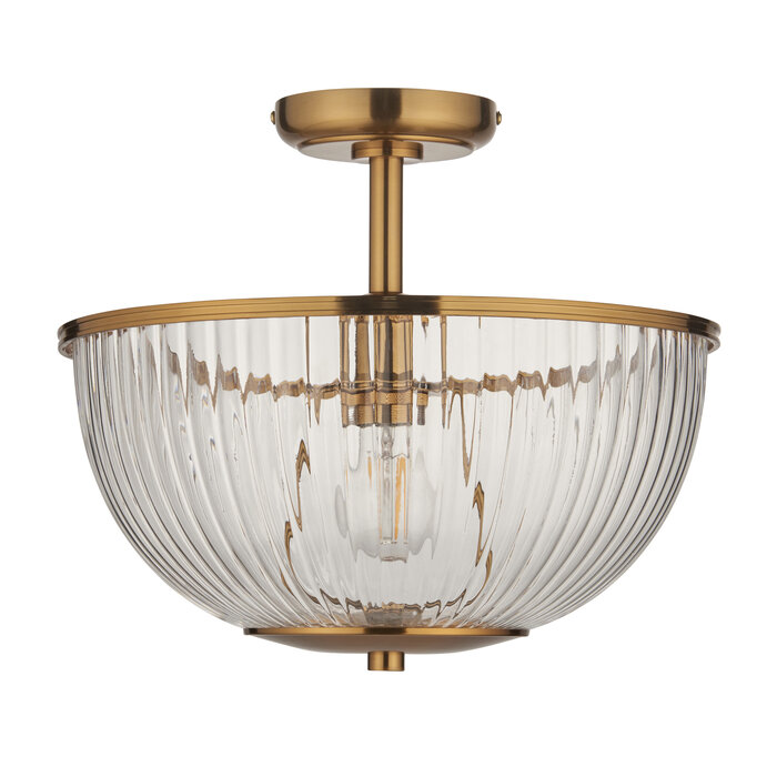 Ferna - Ribbed Glass Uplighter Hallway Ceiling Light