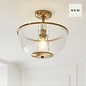 Ferna - Ribbed Glass Uplighter Hallway Ceiling Light