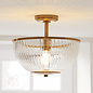 Ferna - Ribbed Glass Uplighter Hallway Ceiling Light
