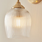 Ferna - Ribbed Glass Wall Light - Aged Brass