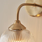 Ferna - Ribbed Glass Wall Light - Aged Brass