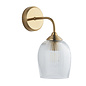 Ferna - Ribbed Glass Wall Light - Aged Brass