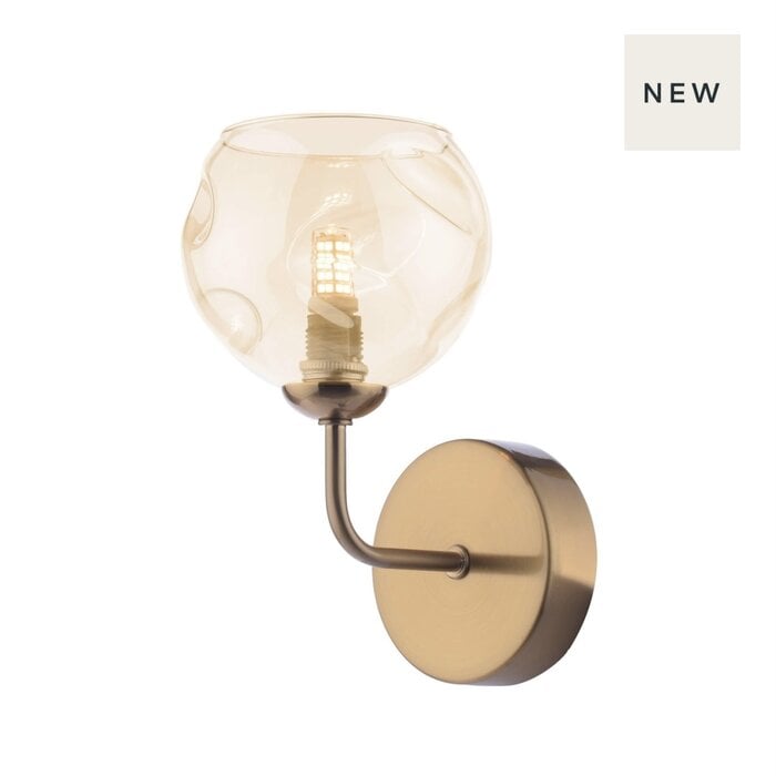 Freya - Wall Light Antique Bronze & Champagne Dimpled Glass