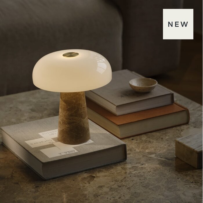 Glossy - Marble Table Lamp - Beige