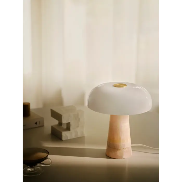 Glossy - Marble Table Lamp - Pink Jade