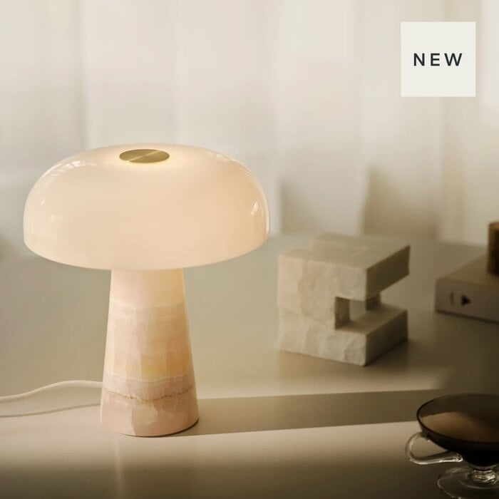 Glossy - Marble Table Lamp - Pink Jade