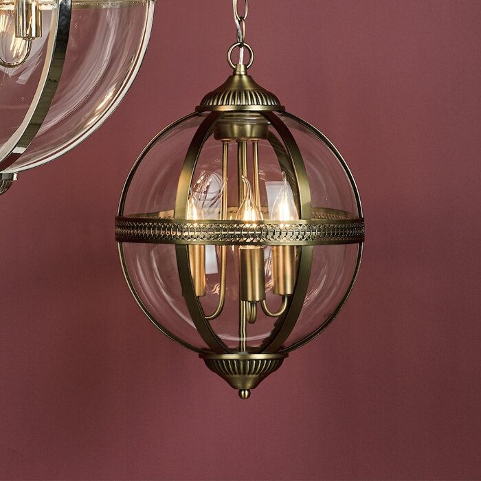 Heritage - Classic Globe Lantern - Antique Brass & Glass
