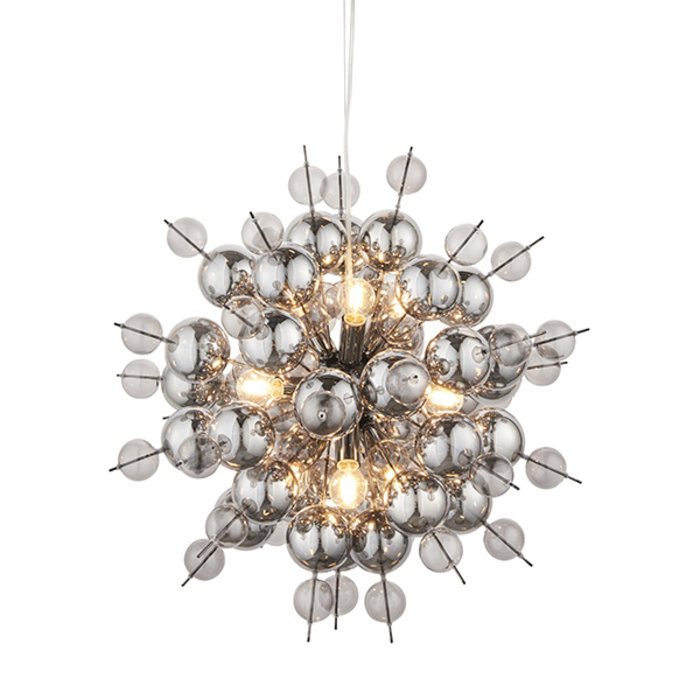 Holbeck -  Starburst Black Chrome Feature Light with Tinted Glass Spheres