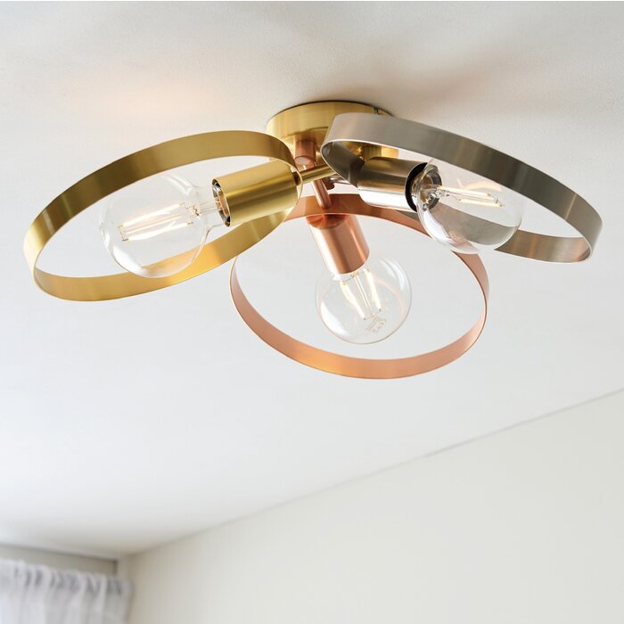 Hoop - Brushed Brass, Copper and Silver Low Ceiling Feature Light