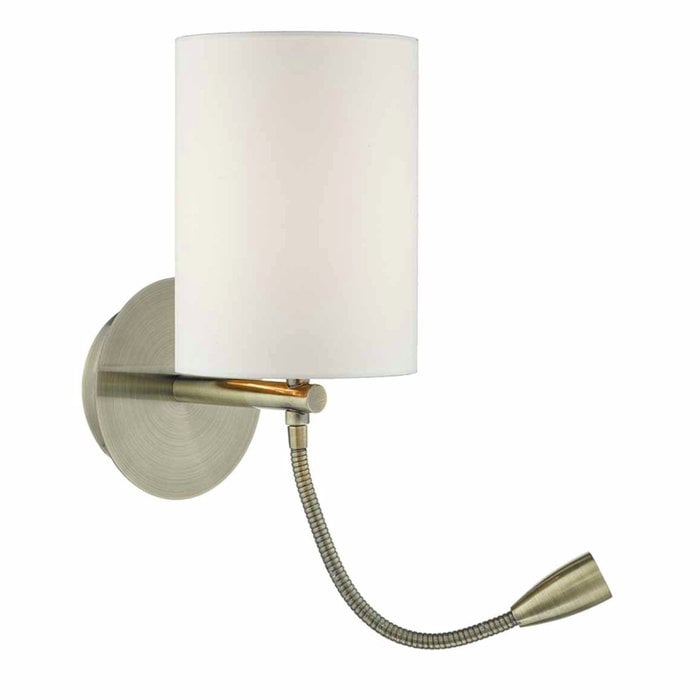 Hotel - LED Dual Light Bedside Reader Wall Light - Antique Brass