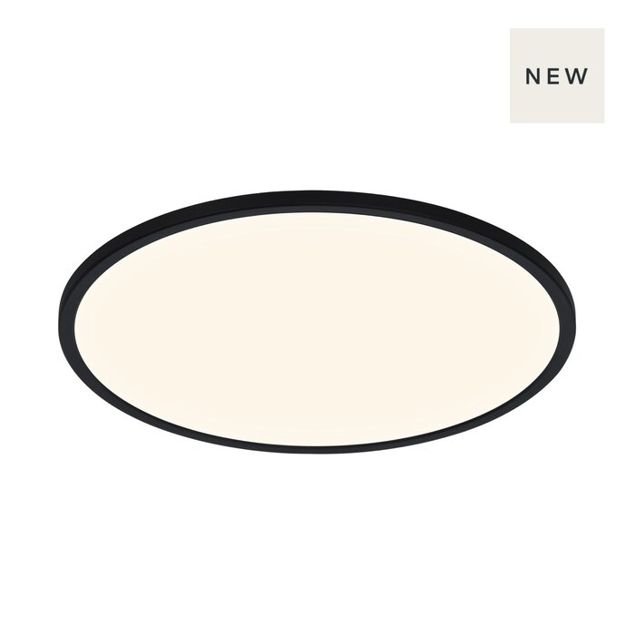 Ida - Kitchen & Bathroom Ultra-Slim LED Flush Ceiling Light - Black - IP54 - Large