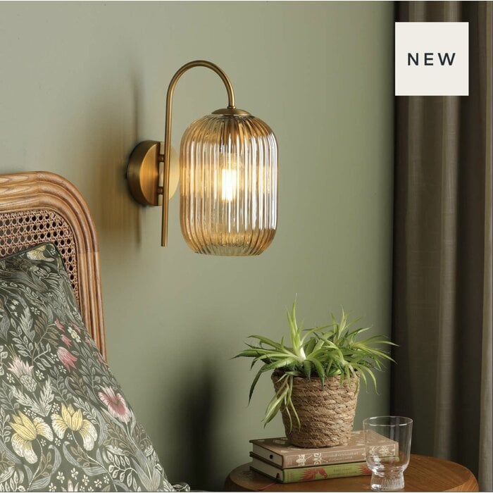 Idrah - Bronze & Champagne Glass Wall Light