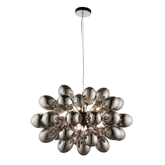 Infinite - 6 Light Dark Chrome Glass Pendant