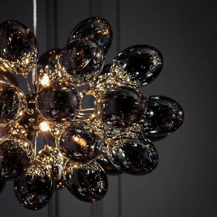 Infinite - 6 Light Dark Chrome Glass Pendant