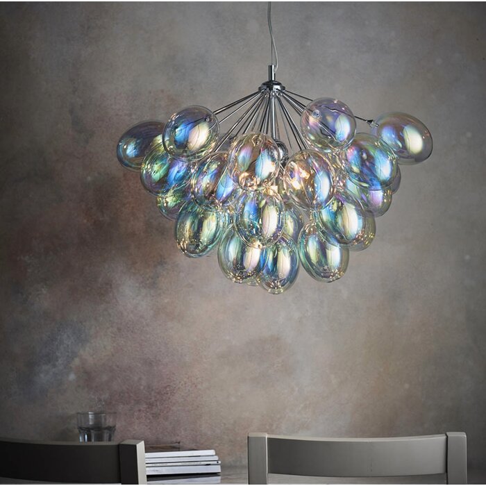 Infinite - 6 Light Iridescent Glass Pendant