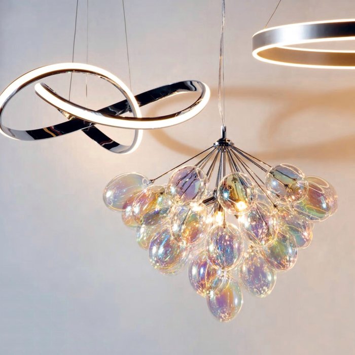 Infinite - 6 Light Iridescent Glass Pendant