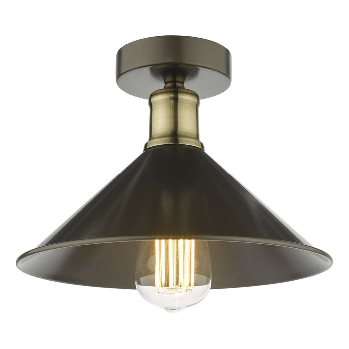 Jalen 1 Light Flush Ceiling Light - Graphite Antique Brass