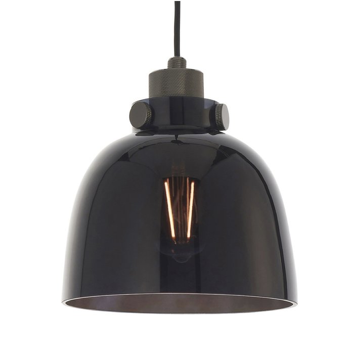 Jet - Modern Black Pendant with Black Tinted Glass Shade
