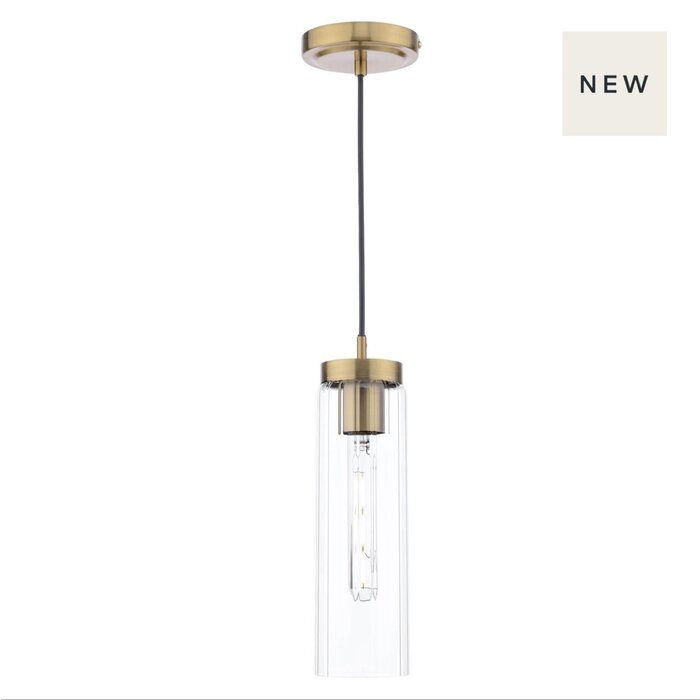 Jody - Minimalist Glass and Polished Bronze Pendant