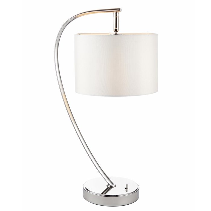 Josie - White & Chrome Arc Minimalist Table Lamp