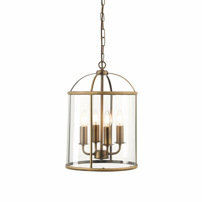 Lambet - Glass & Antique Brass Lantern - Large