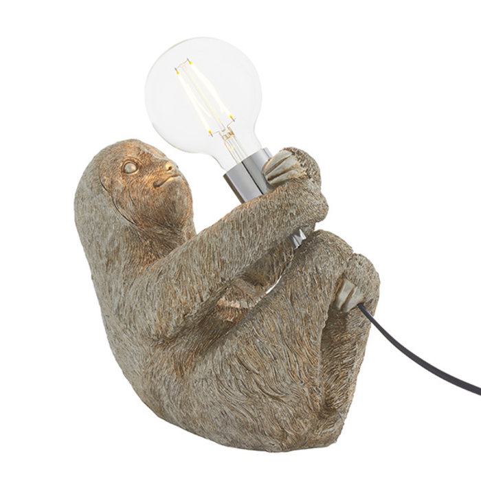 Larry - Sloth Animal Table Lamp - Vintage Silver