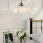 Laura Ashley Banham Pendant Light – Matt Antique Brass and White Glass