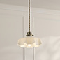 Laura Ashley Banham Pendant Light – Matt Antique Brass and White Glass