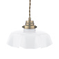 Laura Ashley Banham Pendant Light – Matt Antique Brass and White Glass