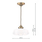 Laura Ashley Banham Pendant Light – Matt Antique Brass and White Glass