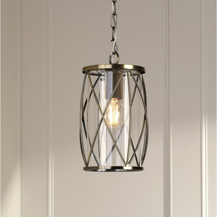 Laura Ashley Beckworth Pendant Light – Antique Brass and Glass
