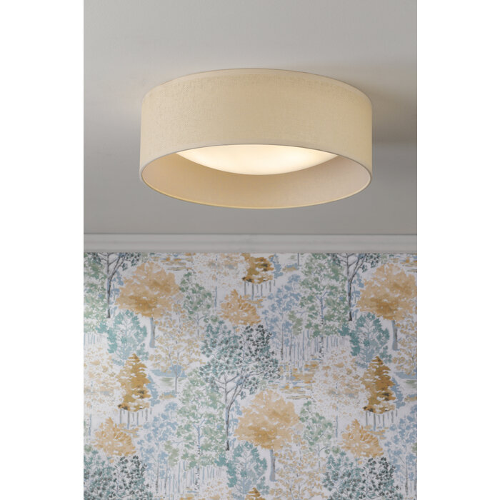 Laura Ashley Buckenham 2 Light Flush Ceiling Light - Rattan