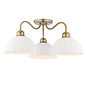 Laura Ashley Durford 3 Light Semi-Flush Ceiling Light – Matt Antique Brass and White Ceramic
